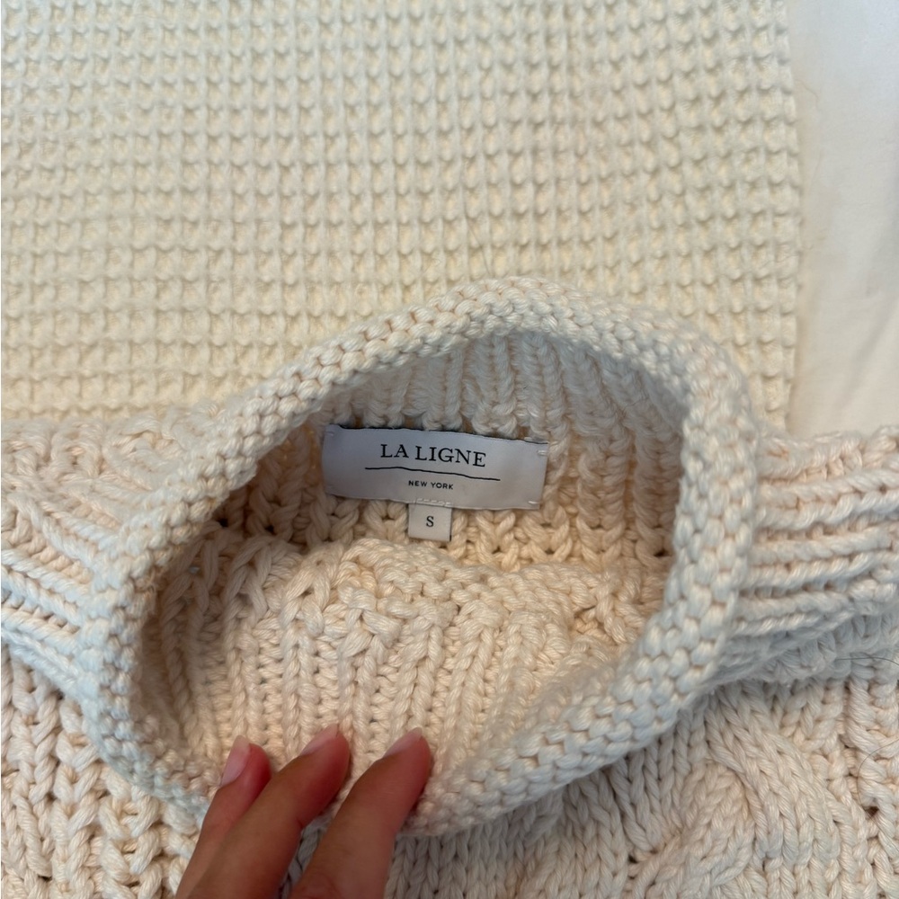La Ligne Cream Cable Knit Pullover - Picture 2 of 2